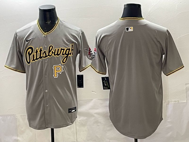 Men Pittsburgh Pirates Blank Grey Game 2026 Nike MLB Jersey style 005